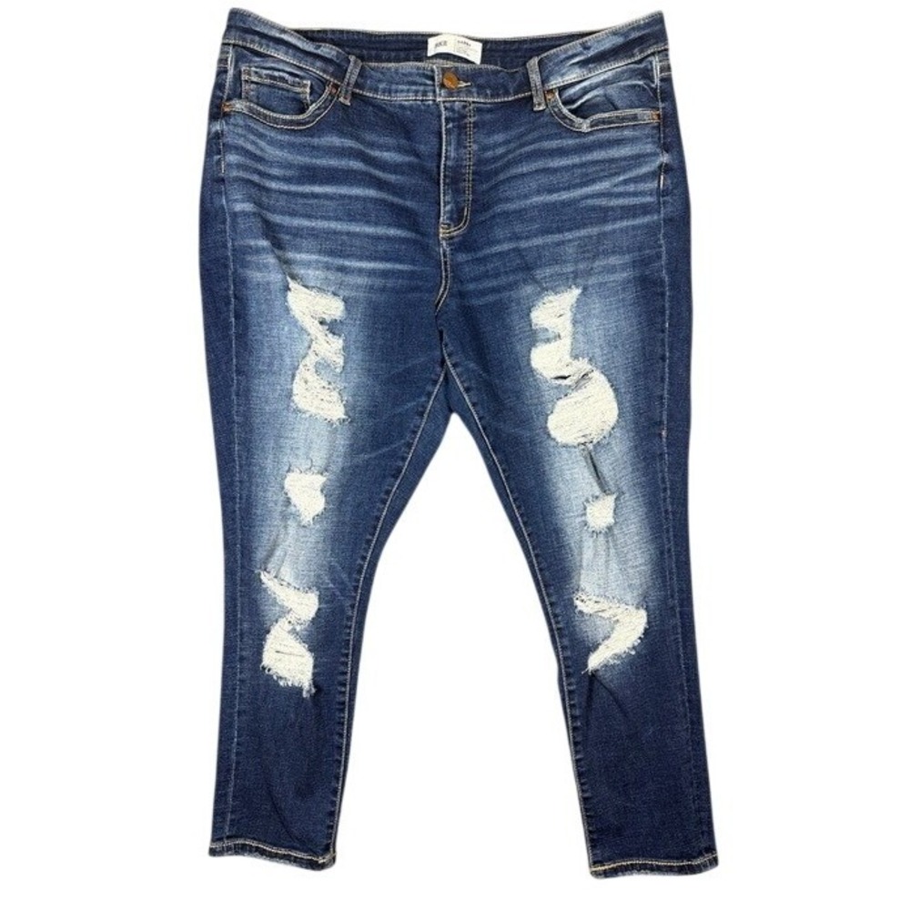 BKE Gabby Curvy Fit High Rise Ankle Skinny Distressed Jeans Blue ABK1475AA Sz 36